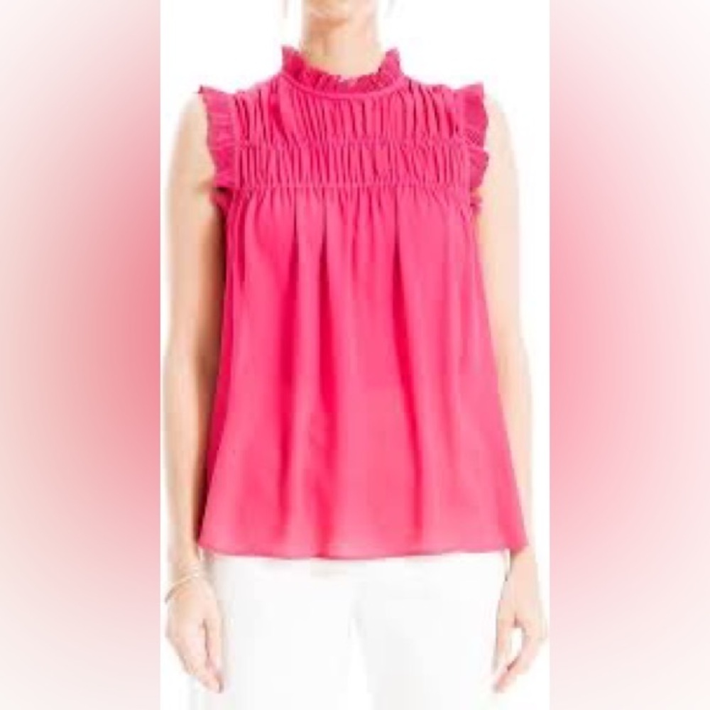 Max studio pleated high neck blouse